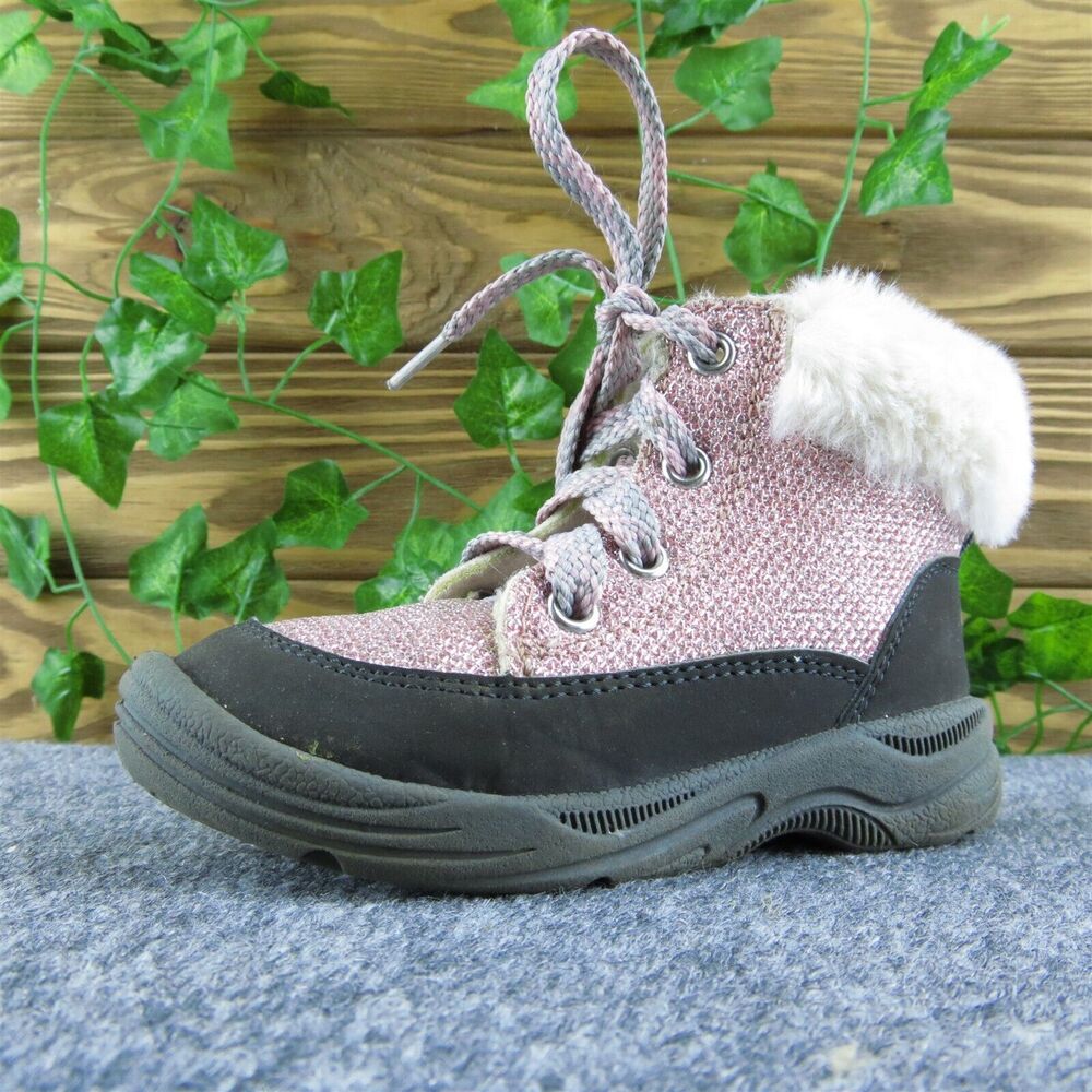 OshKosh B'gosh Girls Snow Boot Shoes Pink Synthetic Lace‎ Up Size T 7 Medium